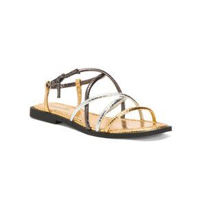 NAKED FEET Pewter Minimalist Sandals